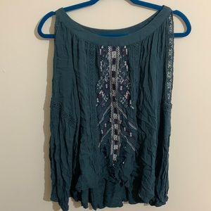 Turquoise Knox Rose top
